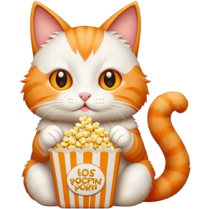 Gato comendo pipoca emoji