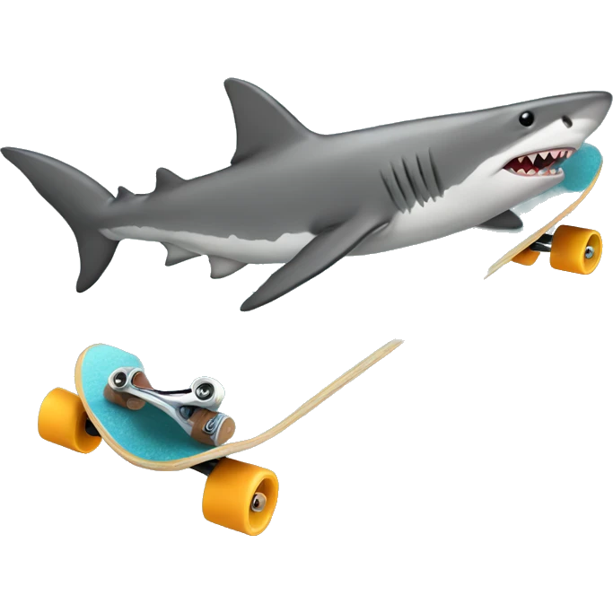 Shark on skateboard emoji