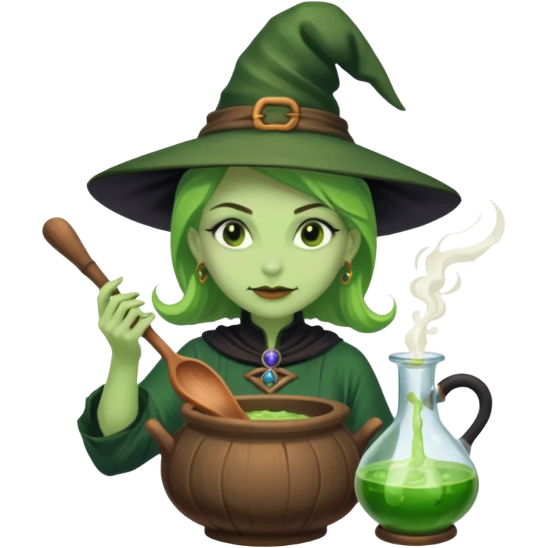 green witch cooking potion emoji
