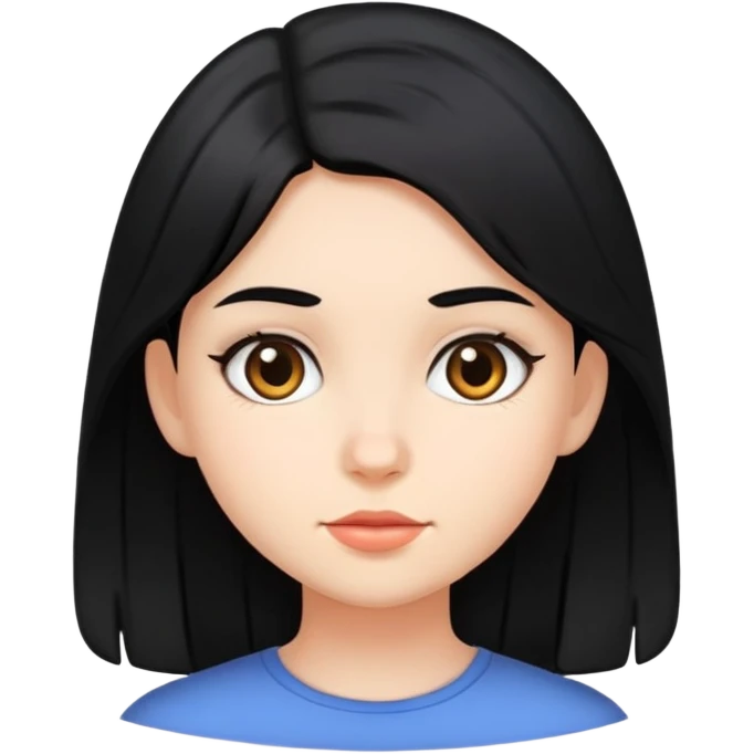 Girl with medium black hair  emoji