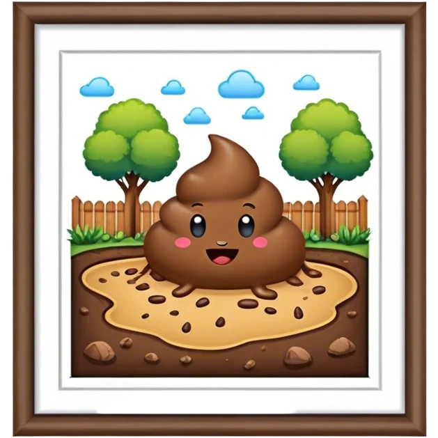 Poop backyard emoji