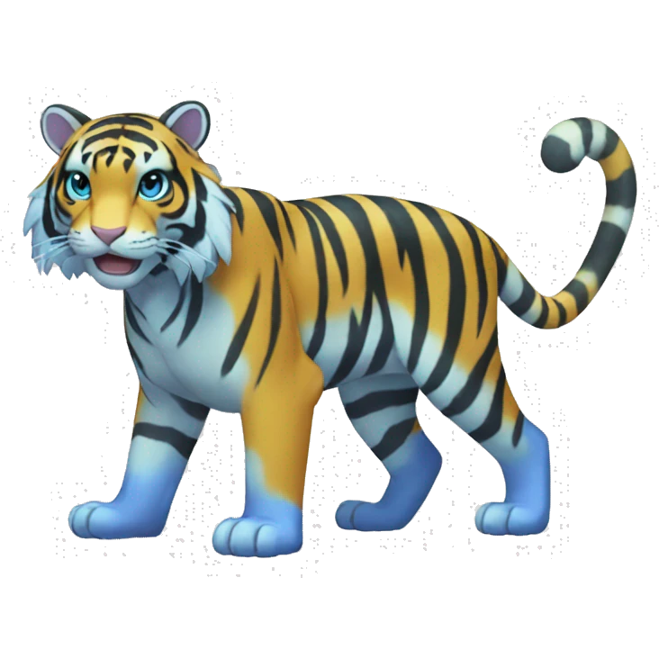 Blue-striped Tiger-Fakémon-Pokémon full body emoji