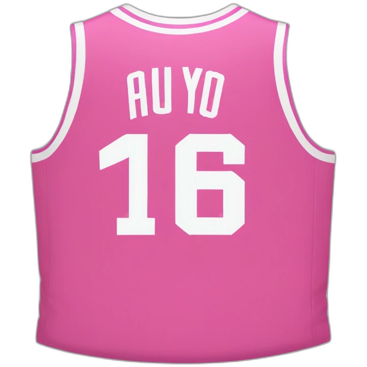 Maillot de basket rose avec le numéro 16 emoji