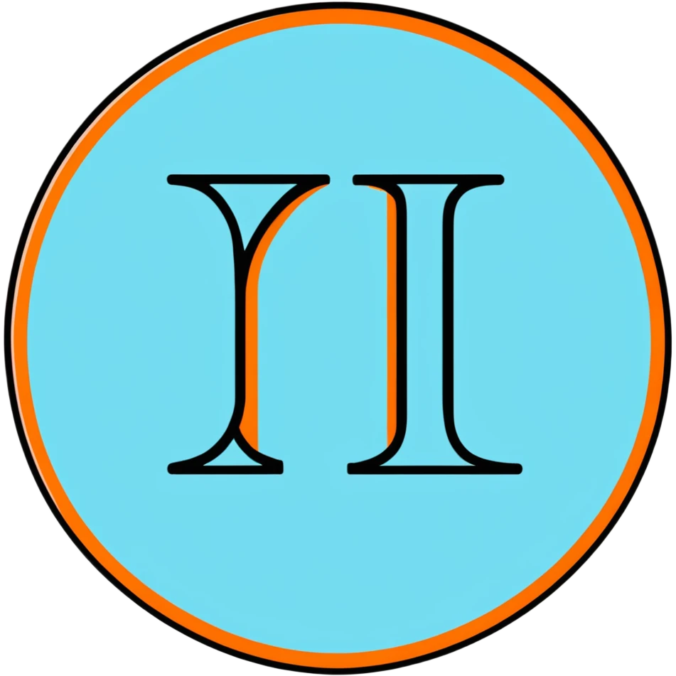 The Phoenician letter "𐤊" on a light blue circular background, Kaspa cryptocurrency logo emoji