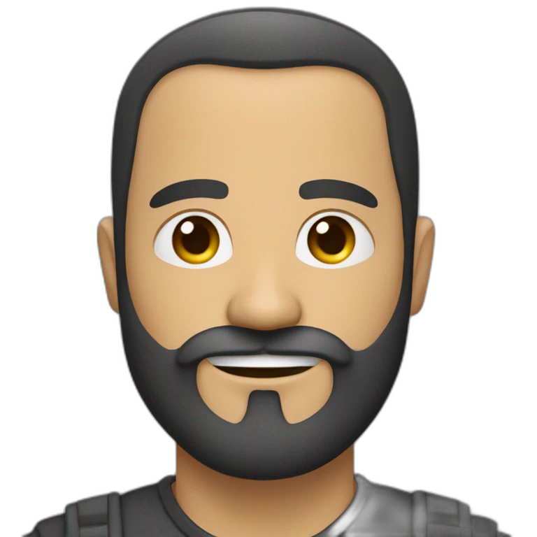 Hombre calvo con barba de candado emoji