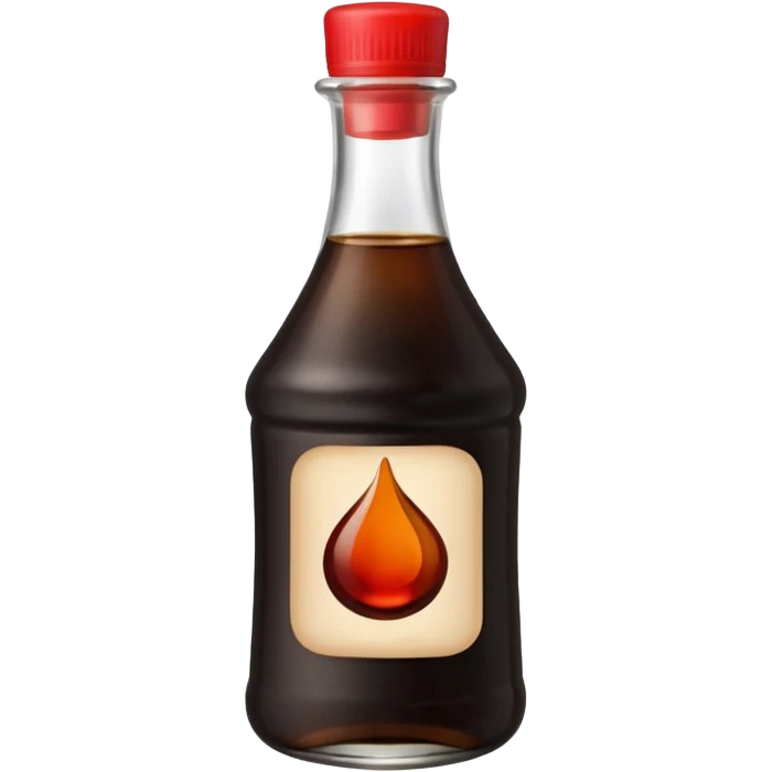 dark soy sauce bottle with red cap. emoji