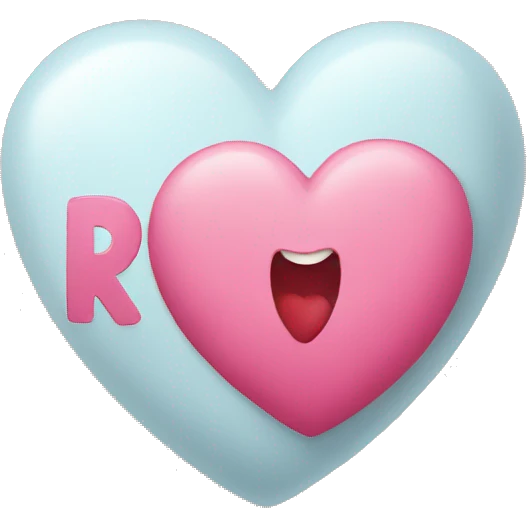 heart with the letter R inside it emoji
