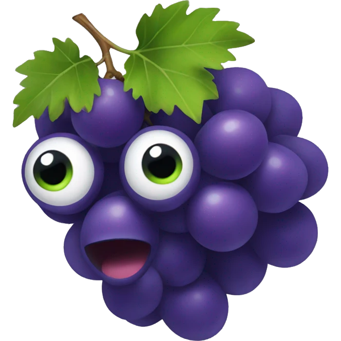 grape with eyes emoji