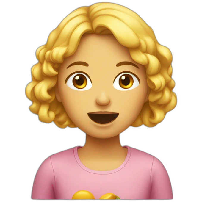 Fille qui mange emoji