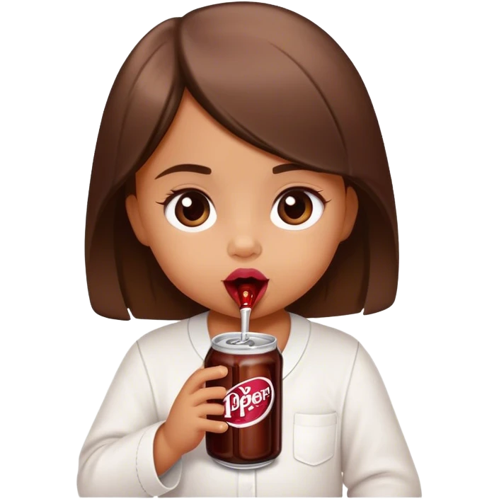 tan newborn girl drinking dr pepper emoji