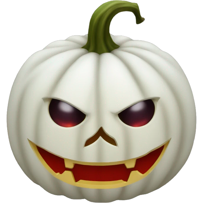 White Halloween pumpkin evil and red eyes emoji