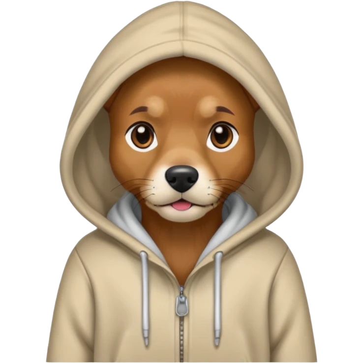 Dog wering a huddie emoji