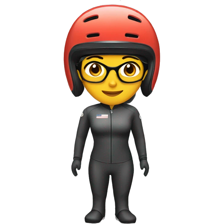 A woman wearing a race bike helmet and race glasses. emoji