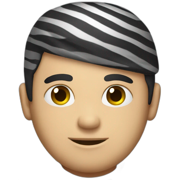a burglar wearing a black and white striped t-shirt emoji