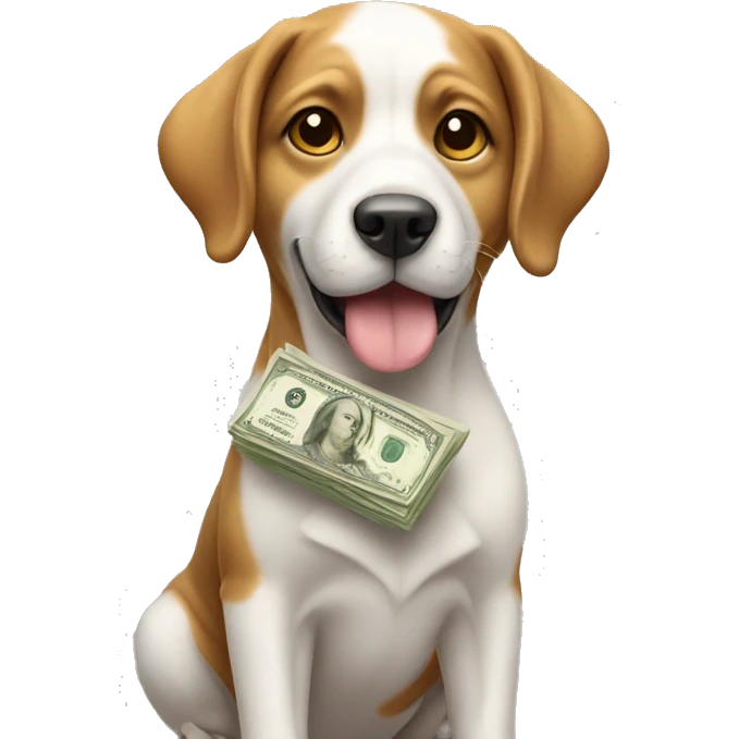 dog with money emoji