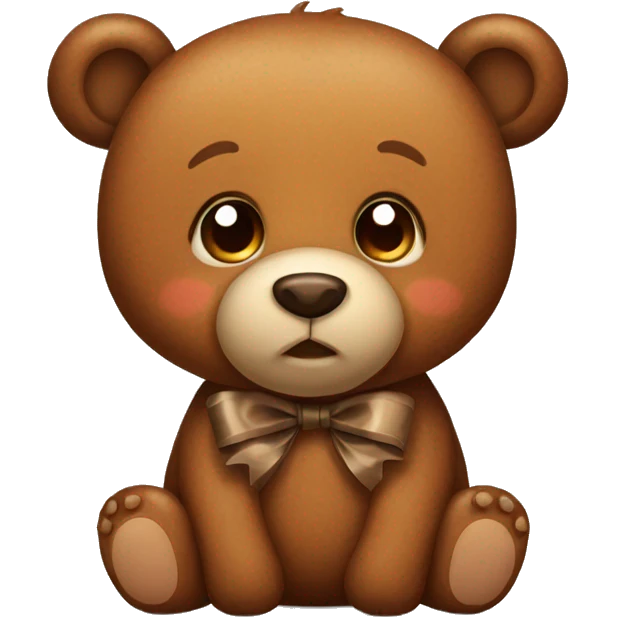 Cute brown bear with a bow emoji