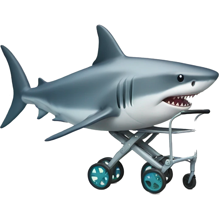 Shark with a walker emoji