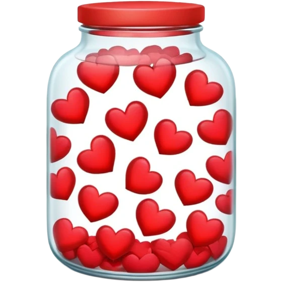 Glass jar filled with hearts  emoji