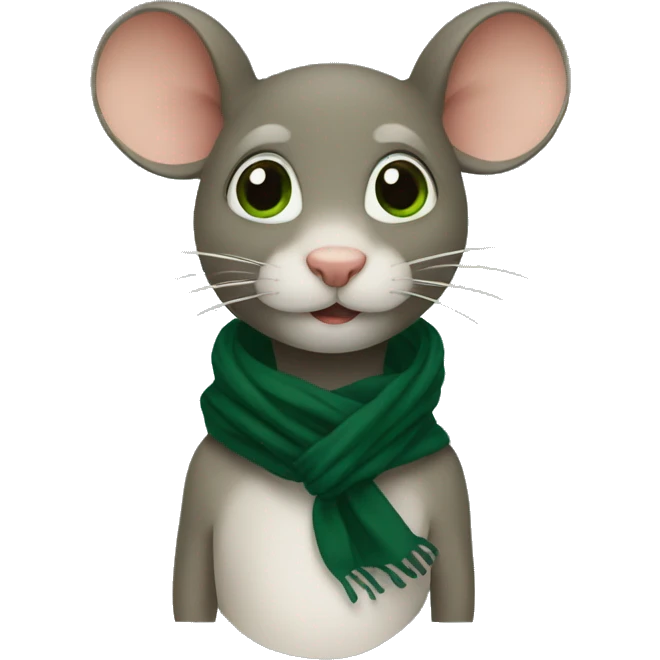 mousehead with a only a small darkgreen scarf emoji