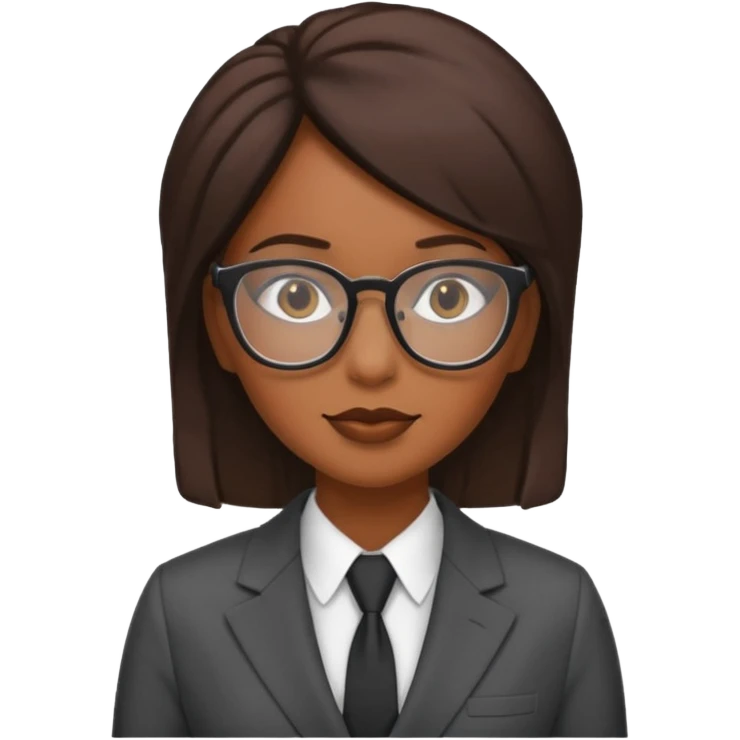 black woman in suits wearing glasses emoji