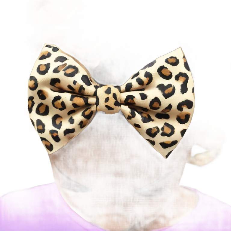 Cheetah print hair bow in girls hair emoji