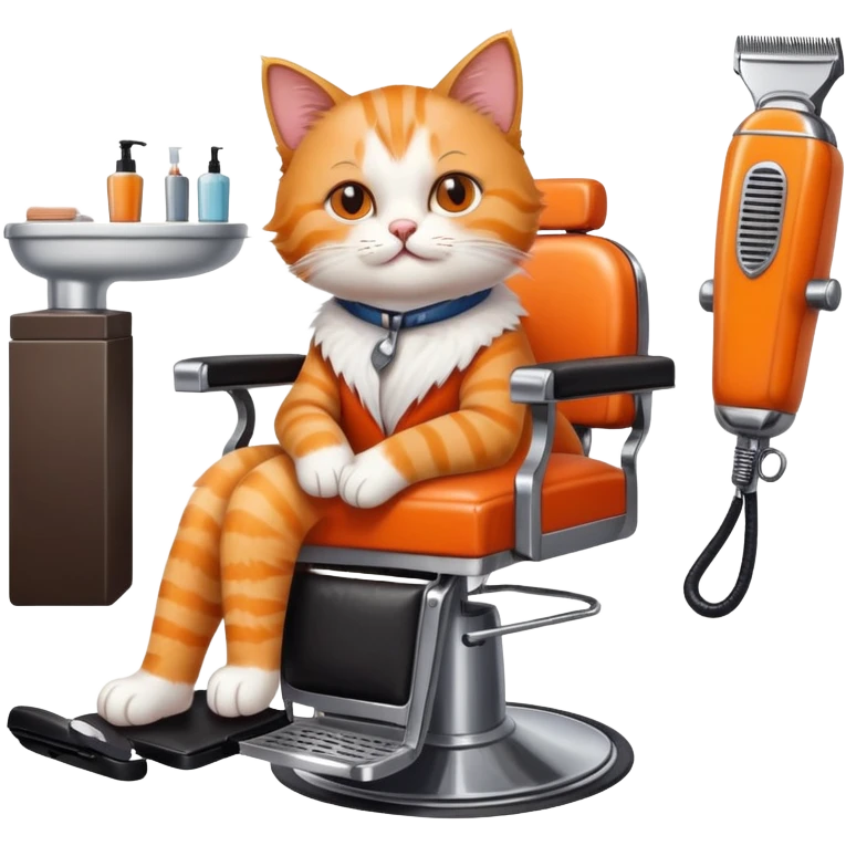 Cat in barbershop emoji