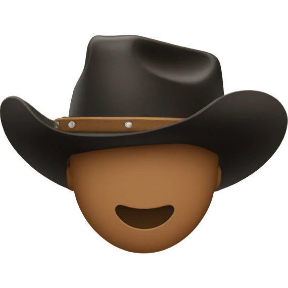 Black Cowboy hat kissing flirting light brown face emoji