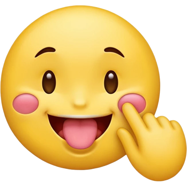 Emoji with tongue out eyes pinched closed with one hand doing the pinching emoji emoji
