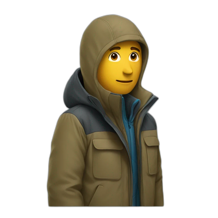 man with a TheNorthFace manteau emoji
