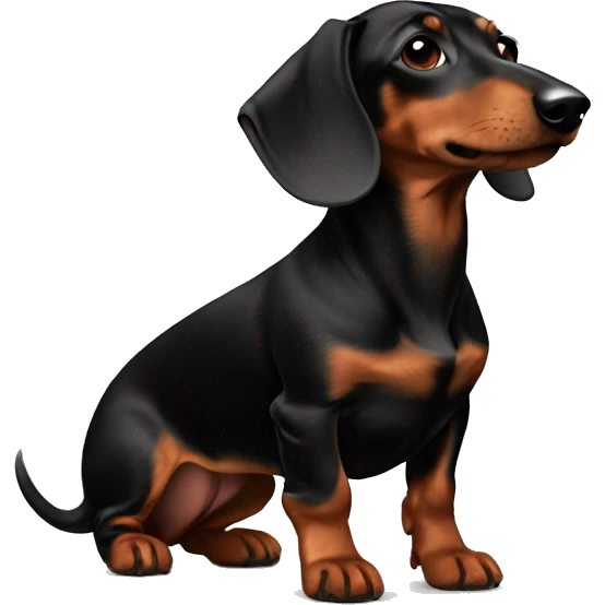 Standard Dachshund black and brown  emoji