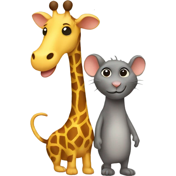 Rat and giraffe best friends  emoji