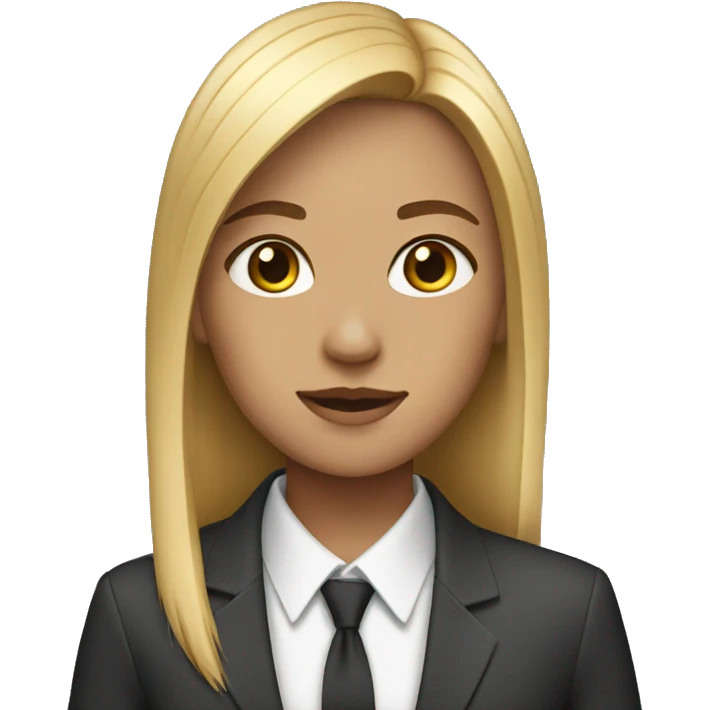 girl with straight hair wearing a suit emoji