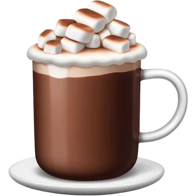 hot chocolate with marshmallows floating on top emoji