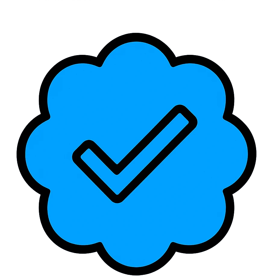 verified icon for social media, blue checkmark, clean and modern, simple, suitable for app icons emoji