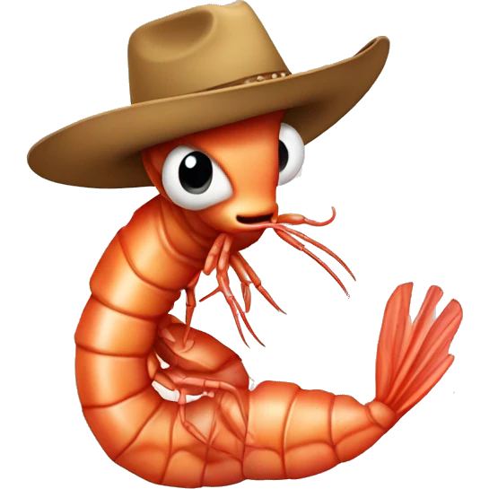 Shrimp with cowboy hat  emoji