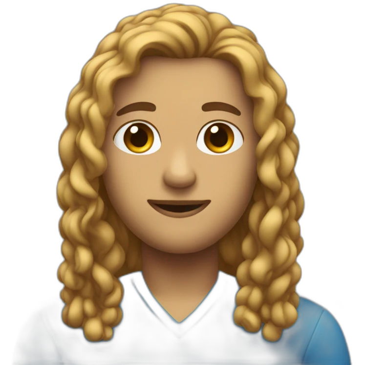humano con el pelo largo de color azul emoji