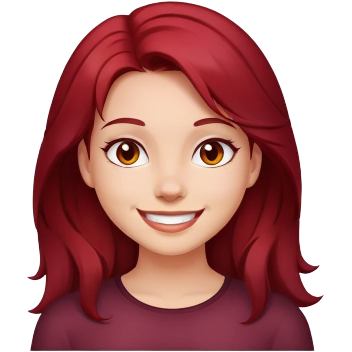 Smile dark red hair girl  emoji