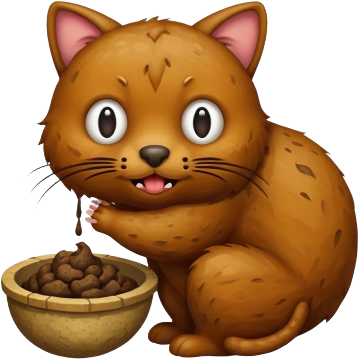 Bottomless bear poop shaped into a cat that eats rats emoji