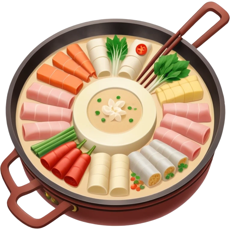 Traditional Chinese hotpot with soft pastel colors emoji