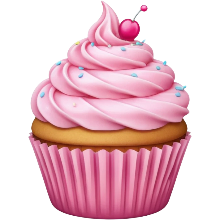 Cupcake with pink icing emoji