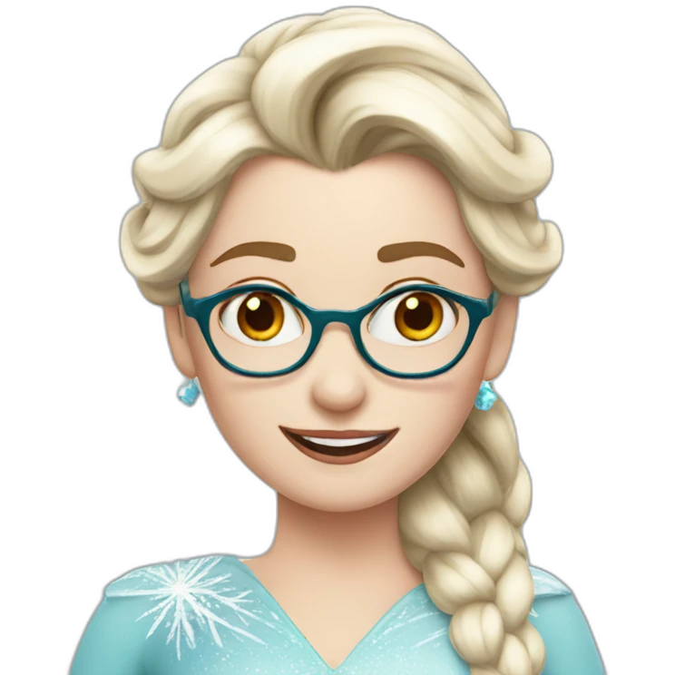 elsa-with-red-glasses emoji
