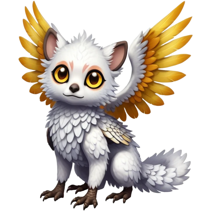 Exotic shiny rare epic cute Trico-creature, full body, with random markings emoji