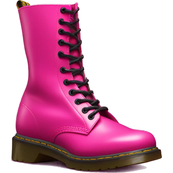Realistic pair of hot pink Dr.Martens combat boots isolated.  emoji