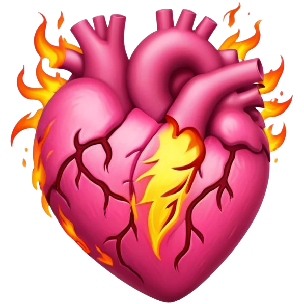 pink throbbing fiery heart emoji