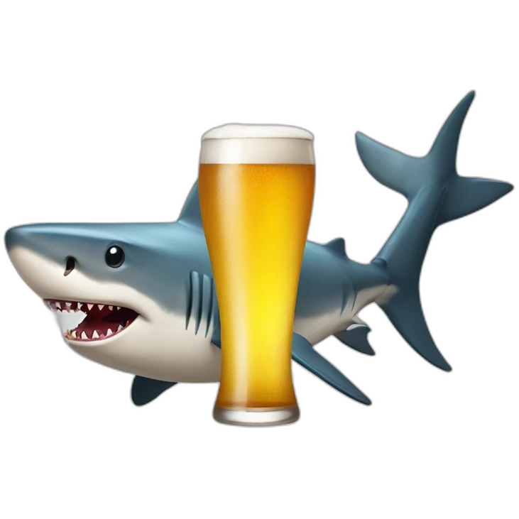 Shark with beer emoji