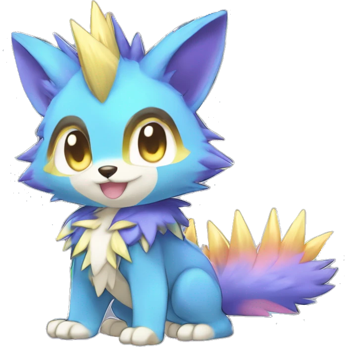 Anthro Scalie Spiky Cool Edgy Magical Shiny Colorful Pastel Sparkle Kemono-style Chibi Fantasy-Animal-Fakémon-Pokémon-Hybrid Fur Sona Aesthetic Full Body emoji
