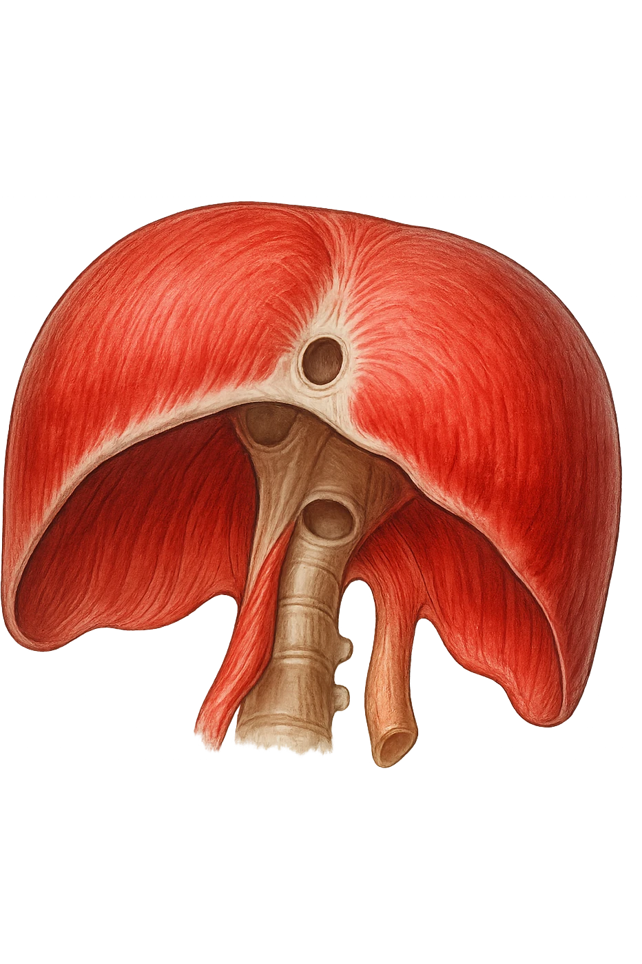 diaframma umano anatomico infiammato, isolato su sfondo bianco emoji