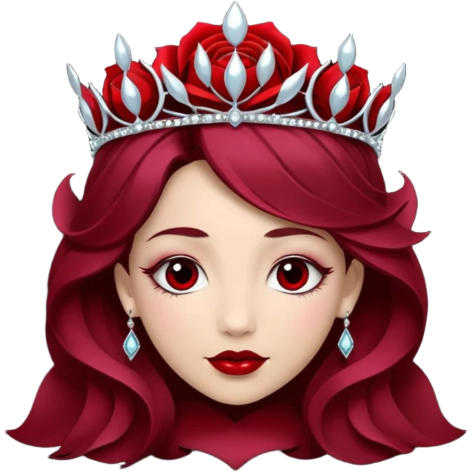 Umbral rose with silver tiara emoji