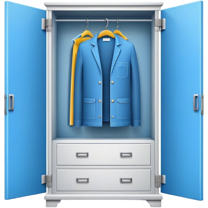 Icon for Furniture Design: a close-up view of a 3D wardrobe on a blueprint, with a measuring tape alongside. The icon should represent precision and the design process in furniture creation. Transparent background. emoji