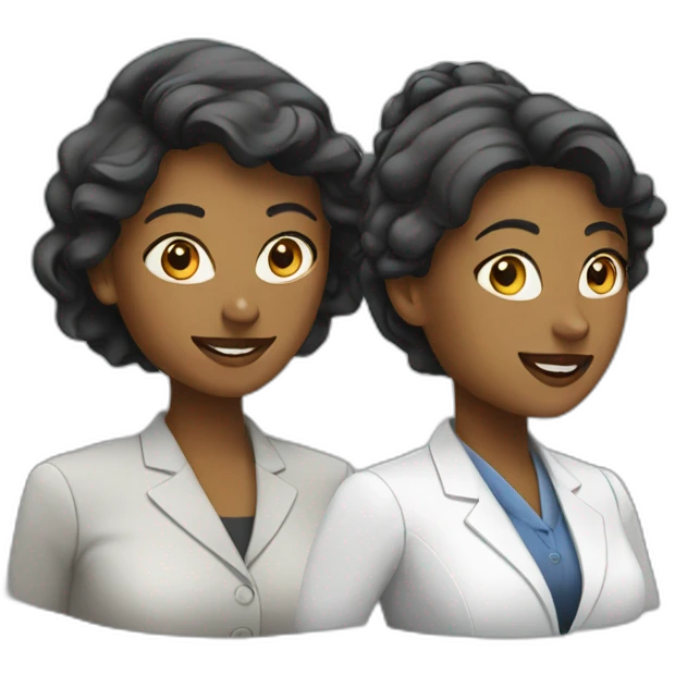 two white business women talking emoji